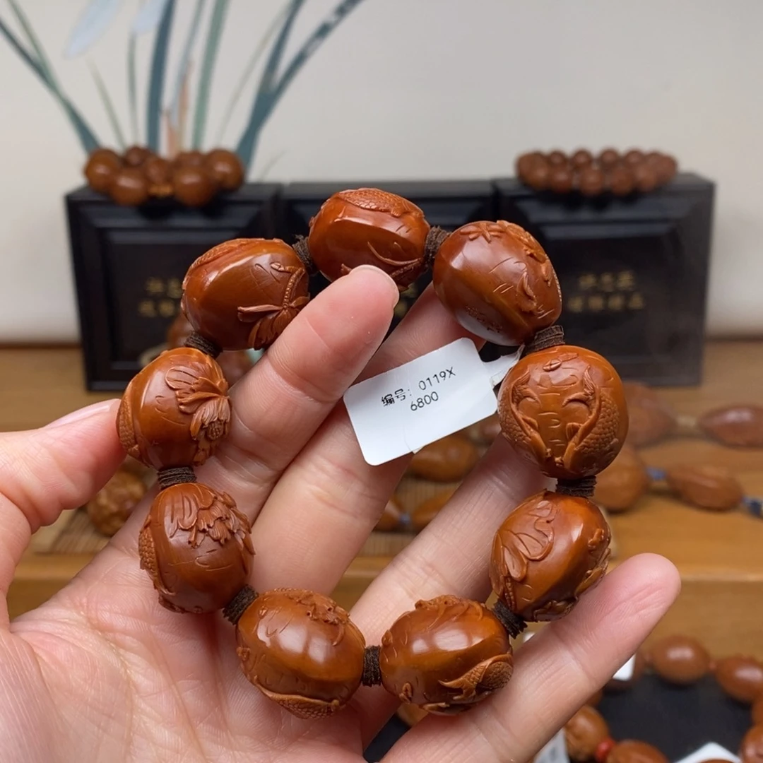 手串橄榄核曹华老师莲花双鱼