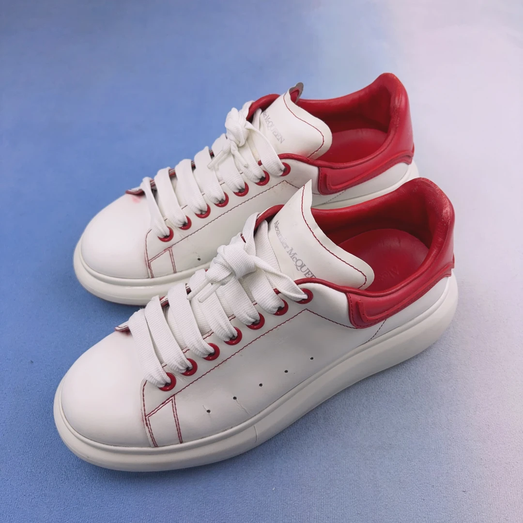95新 Alexander McQueen/亚历山大·麦昆 41码/红尾 时尚板鞋/无盒