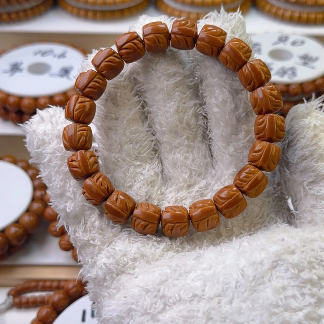 桃核手串热****吴龙纹桃核直切桃核