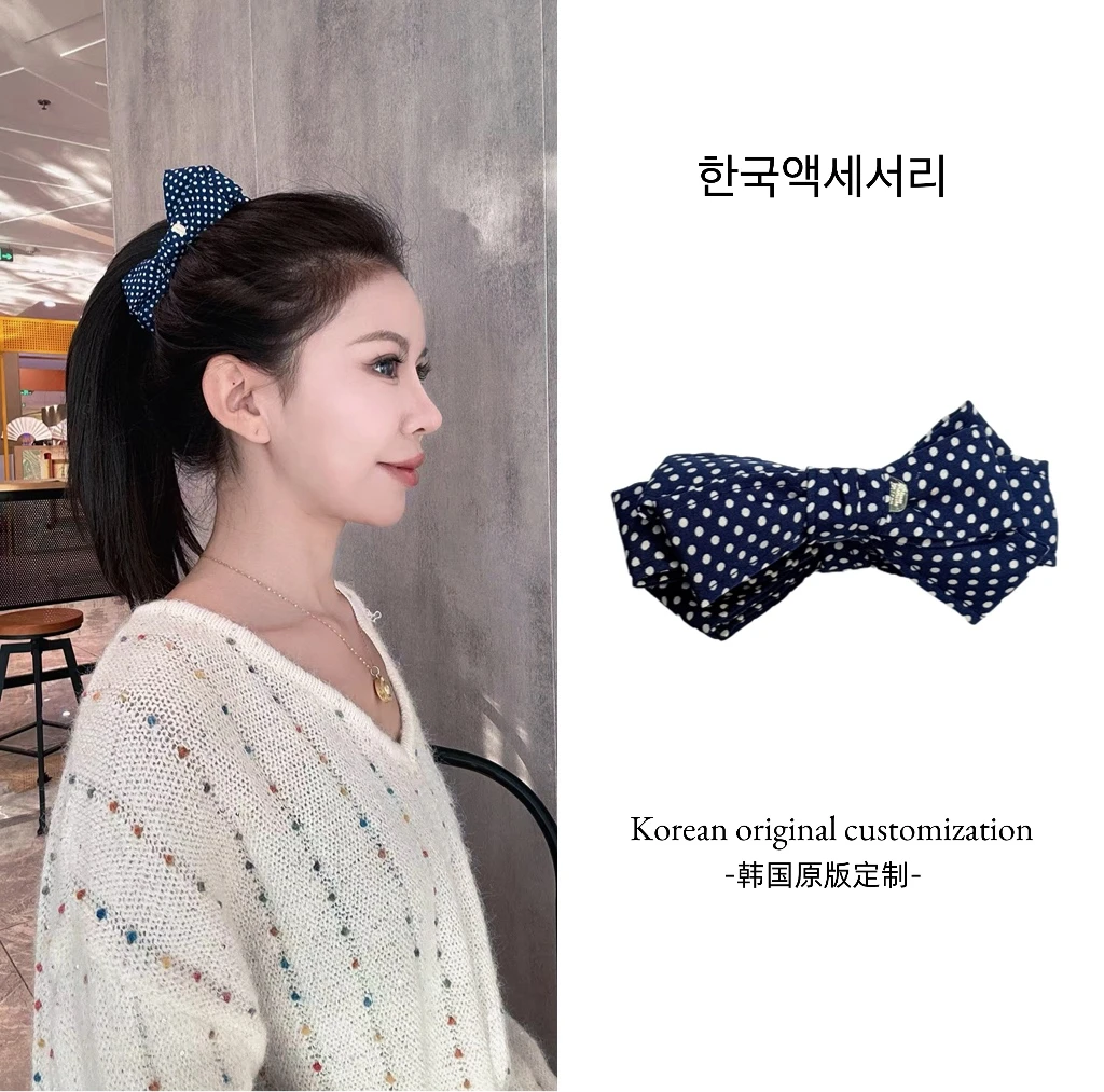 缪感少女～立体蝴蝶结香蕉夹发卡蓬松高马尾竖夹固定夹后脑勺发饰