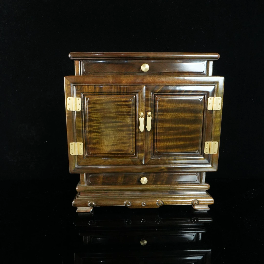 DY-B7978 小叶金丝桢楠绿底水波纹案头箱 20x37x39cm /