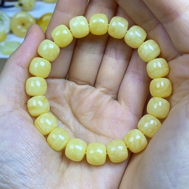 蜜蜡手链未镶嵌i***n天然原矿假一赔十