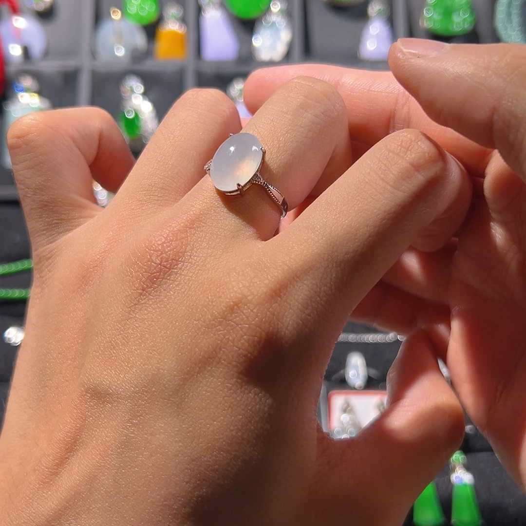 翡翠银S925镶嵌戒指