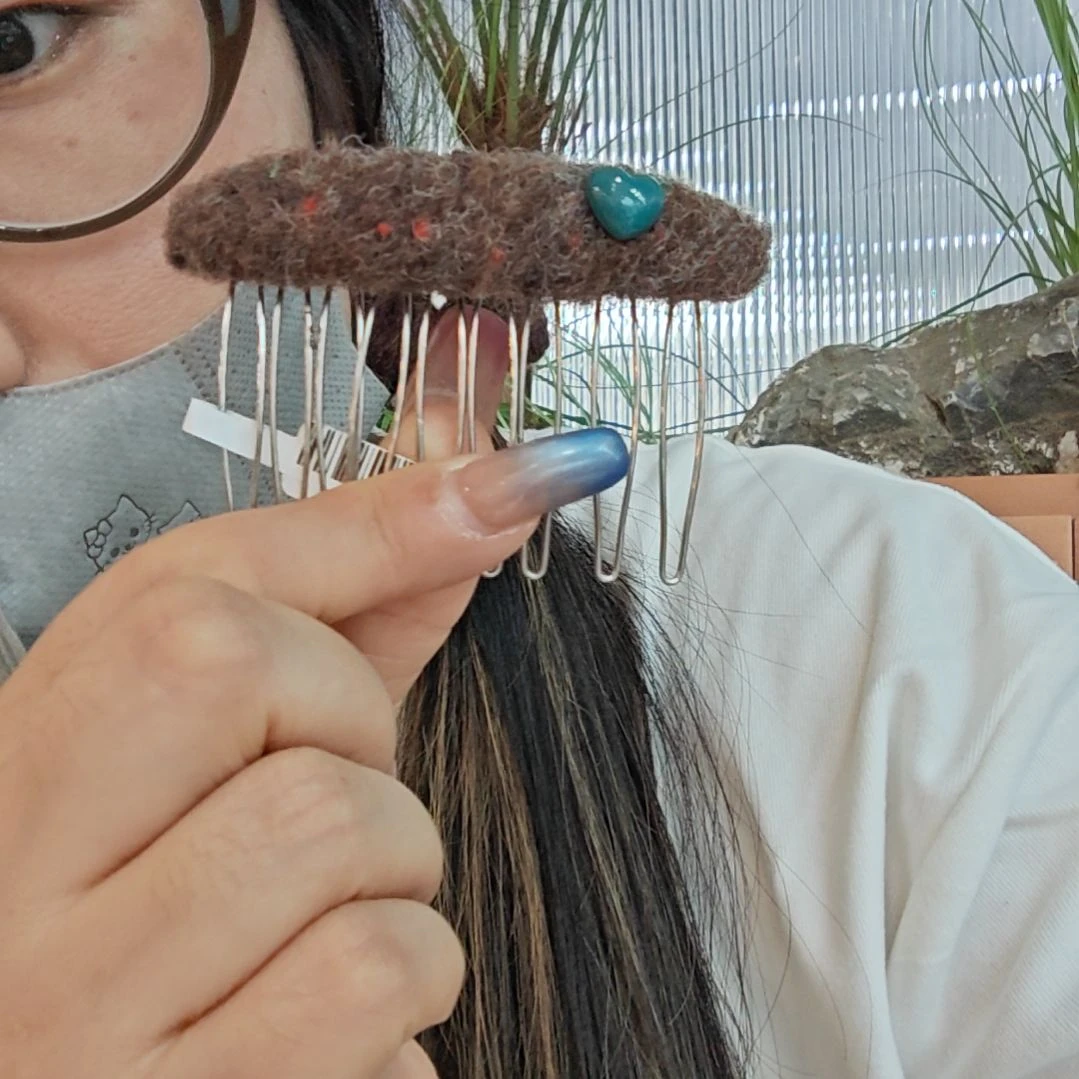 皮质铁合金叉梳不退不换