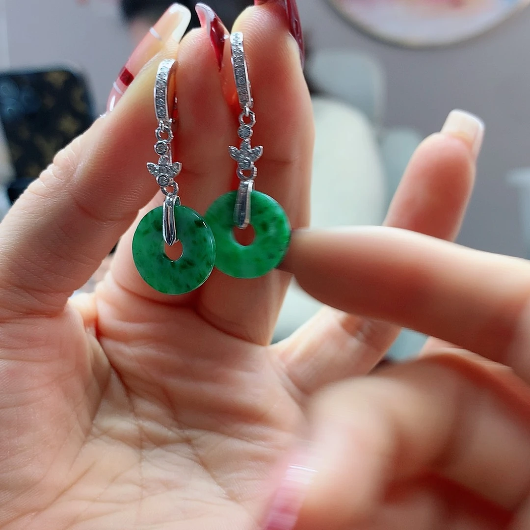 【闪购商品】翡翠耳饰银S925镶嵌，