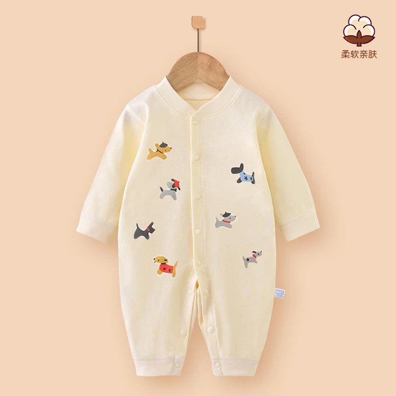 婴儿连体衣纯棉长袖春秋季新生儿秋衣哈衣爬服初生宝宝衣服春装