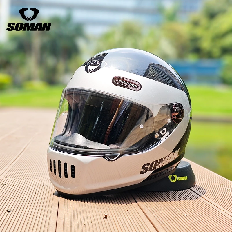 Soman复古巡航头盔摩托车头盔机车复古哈雷头盔机车用品3c认证
