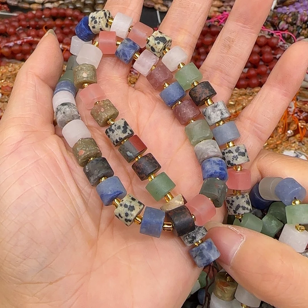 玛瑙/玉髓合金珠宝半成品哑光多宝剁珠8mm一条