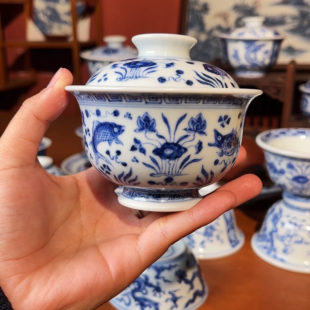 鱼藻盖碗120cc瑕不退。