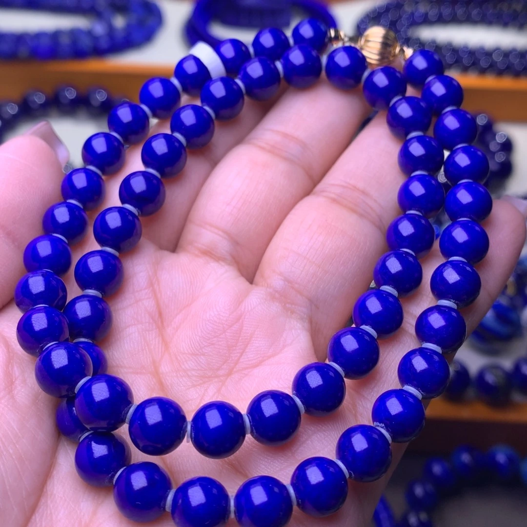 青金石未镶嵌项链8m