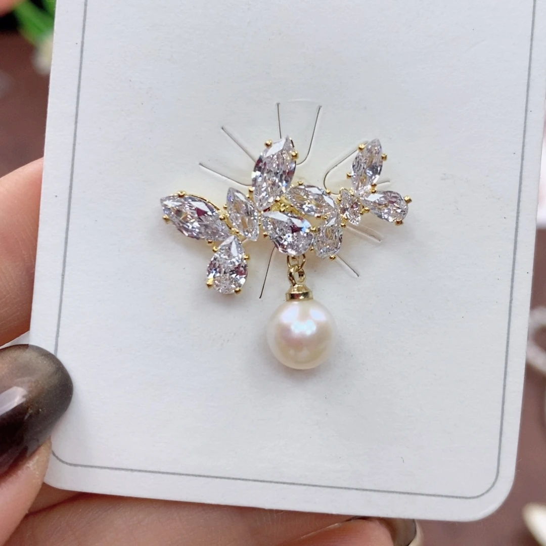 胸饰淡水珍珠合金