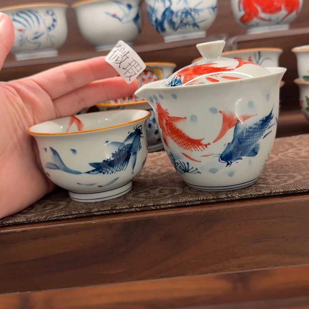 釉下彩纯手绘微瑕