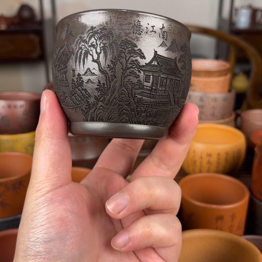 茶杯紫砂紫砂主人杯 手工制作