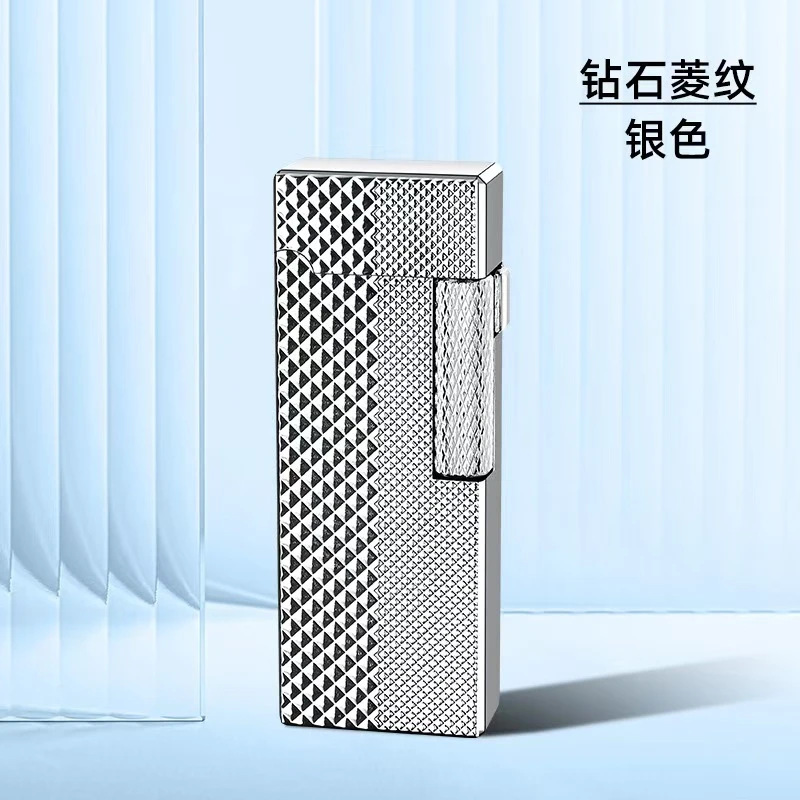 762 窄机个性双火金属创意打火机 钻石菱纹