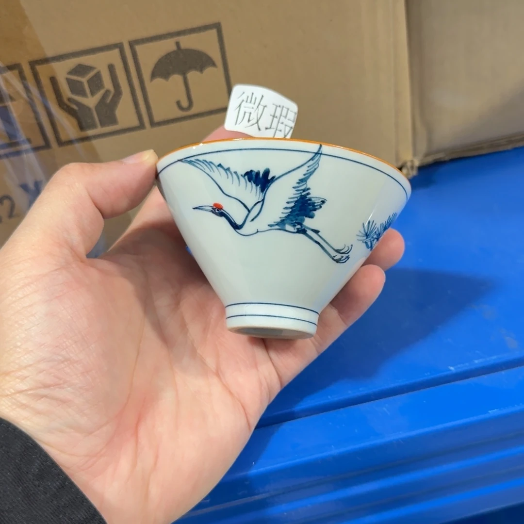 釉下手绘茶具微瑕