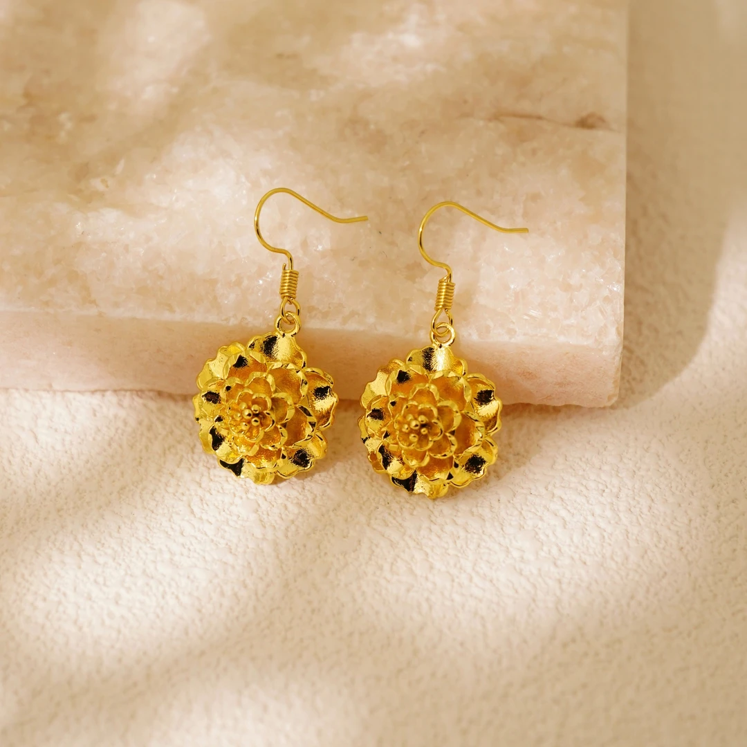 【现货现发】花开富贵玫瑰花耳环ZD0407