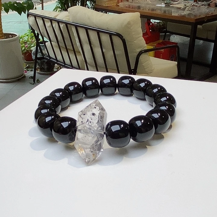 水晶手链未镶嵌黑水晶闪灵12➕