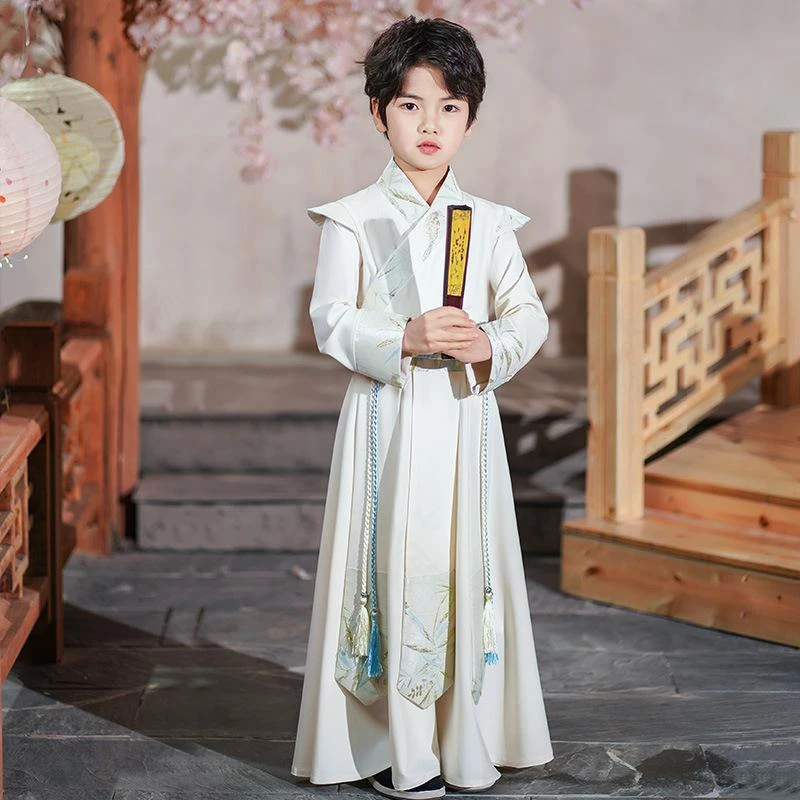 汉服男童春秋2025新款古装古风帅气唐装国学王爷武侠客演出服