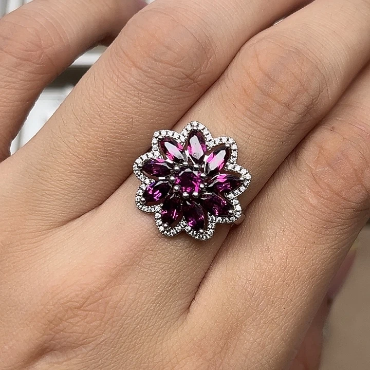 颈饰银S925镶嵌石榴石