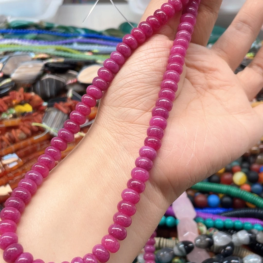 玛瑙/玉髓合金手串紫马粉玉髓算盘卡8