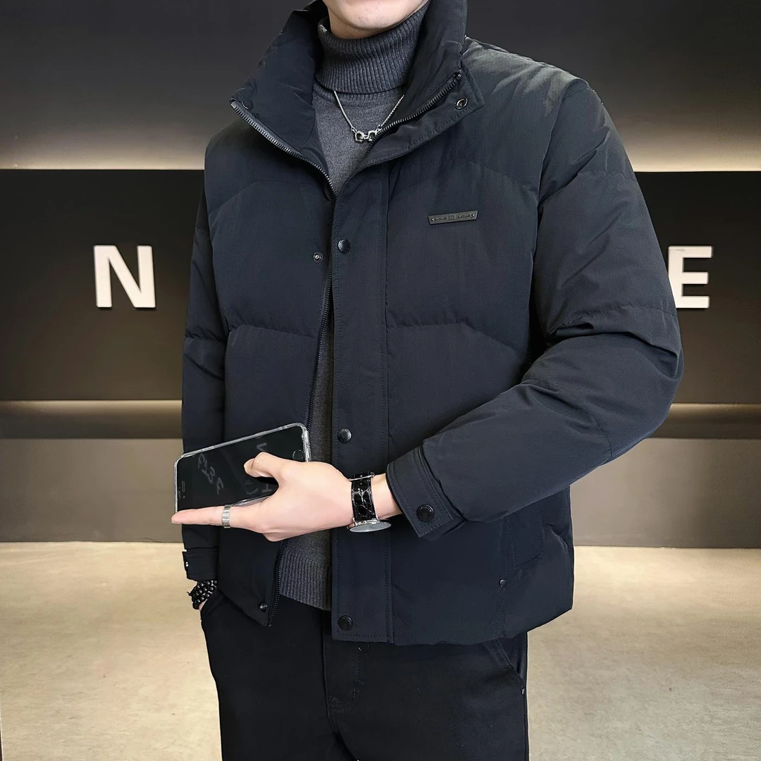 高级感立领男士羽绒服男款秋冬季2025新款潮牌加厚保暖防寒外套男