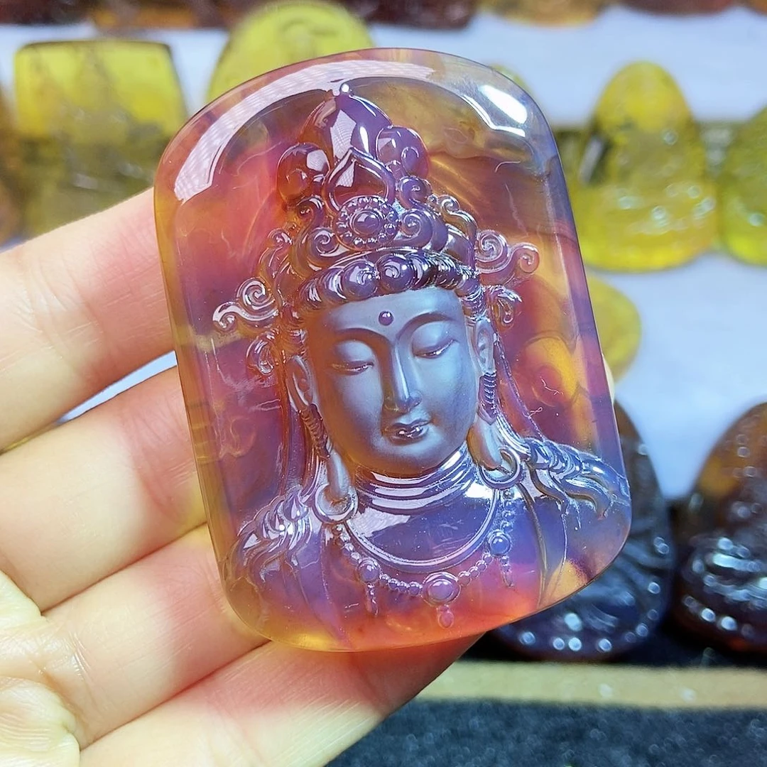 琥珀颈饰未镶嵌观音