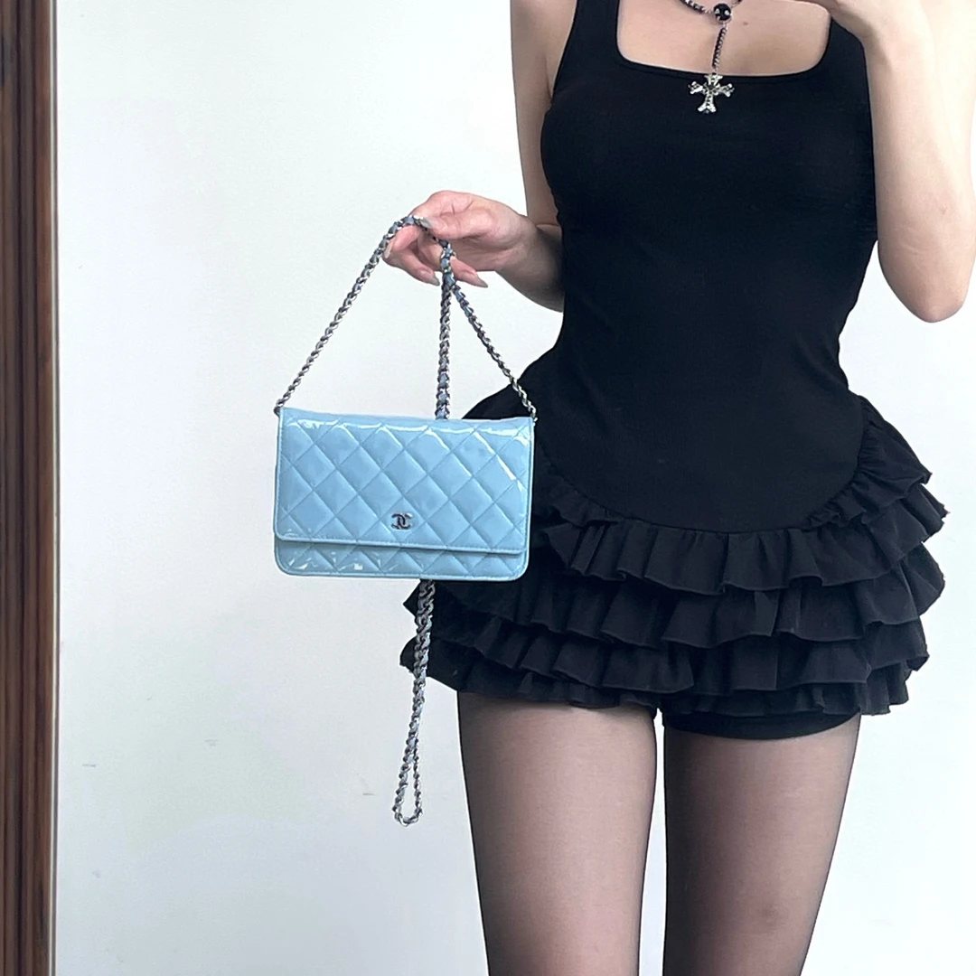 95新 Chanel/香奈儿  chanel冰川蓝woc斜挎包
