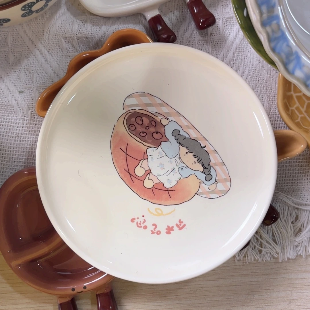 陶六寸味碟两个 白色