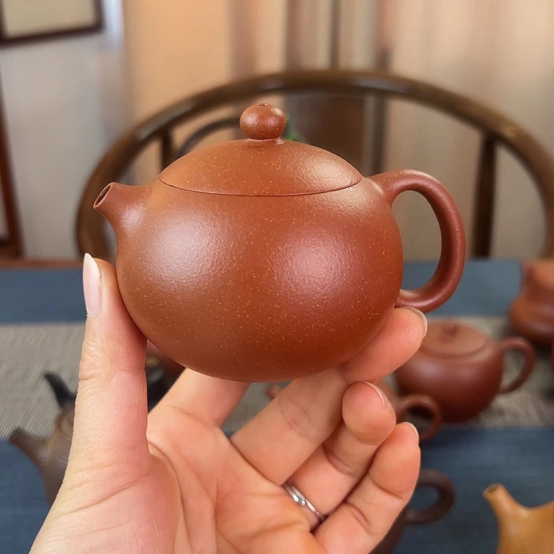 紫砂茶壶精品 西施 红降坡泥 180cc