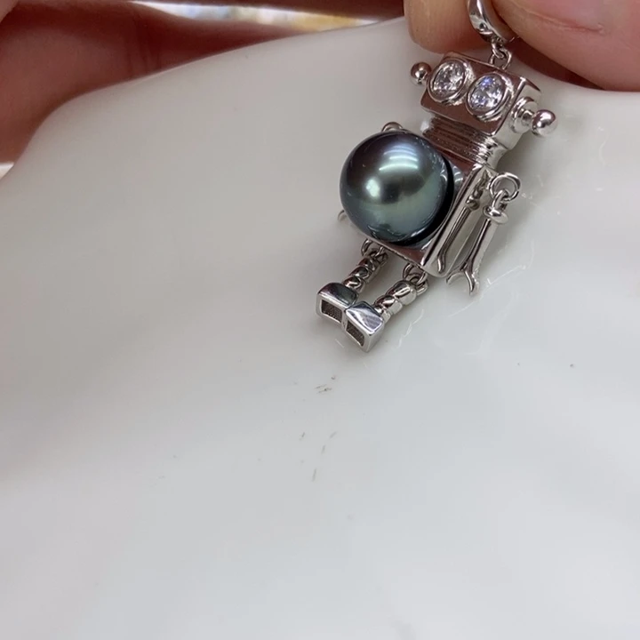 海水珍珠吊坠(不含链)银S925镶嵌