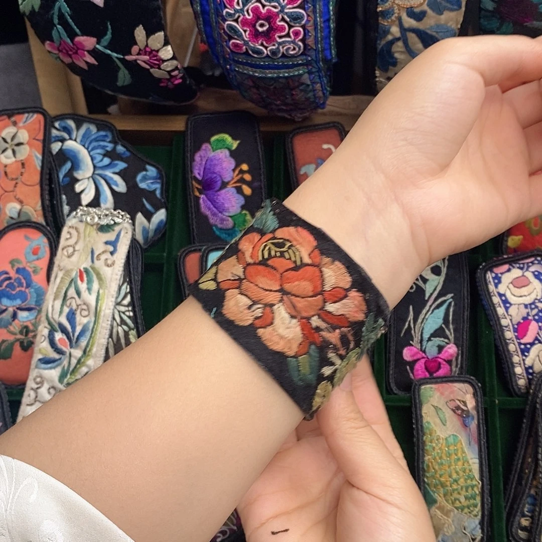 织绣老绣手工刺绣手带