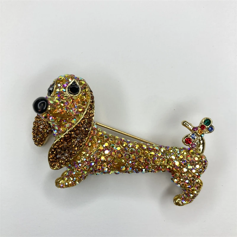 合金胸针 BW2000密镶幻彩腊肠狗胸针2-4【2070117-019】