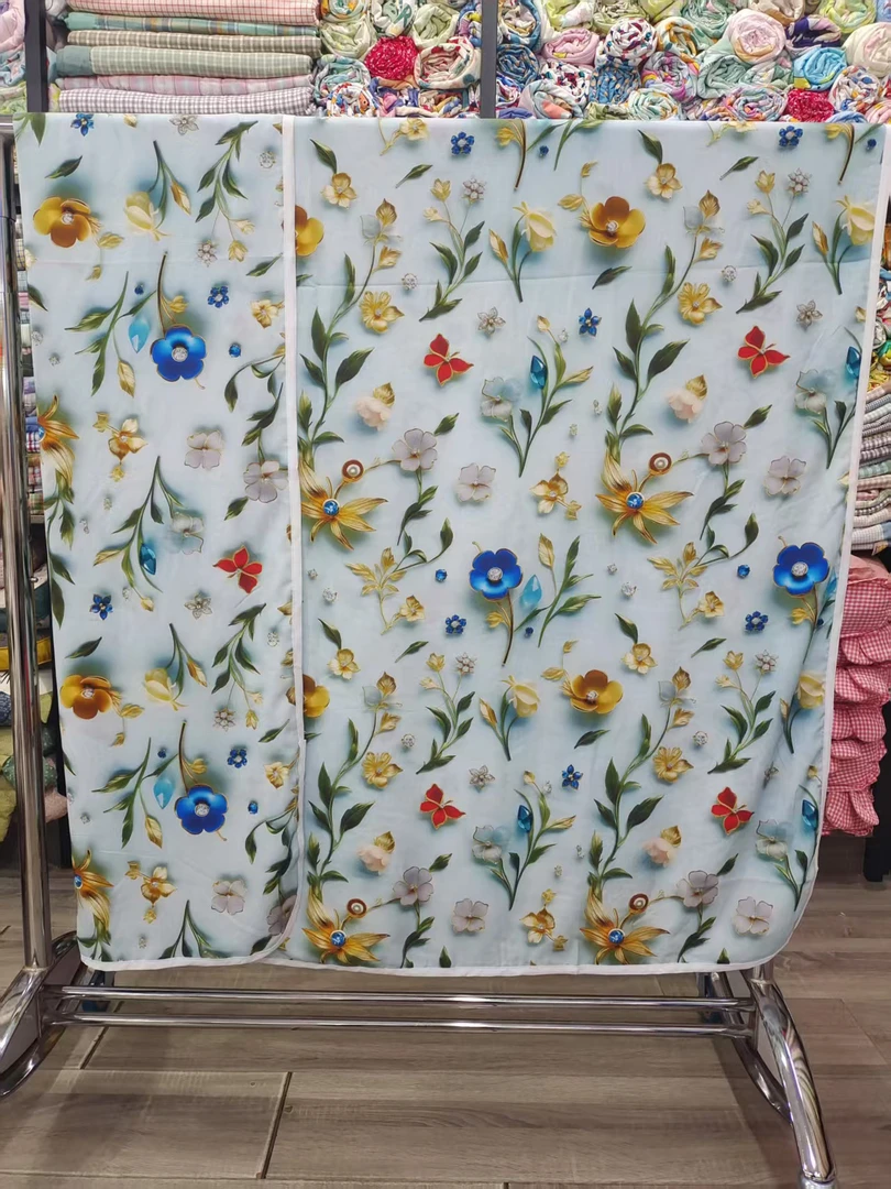 【凉嗖嗖】夏季数码印花人造棉棉绸双层薄盖毯单人柔软凉感无夹棉被