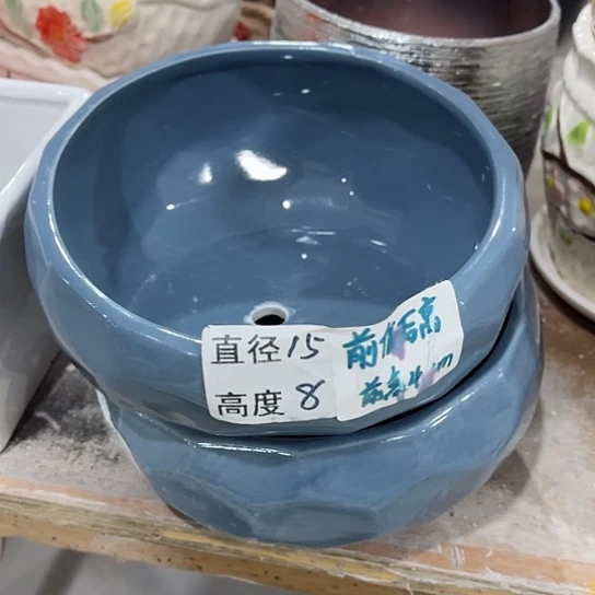 多肉绿植陶瓷花盆9.9包邮，有孔