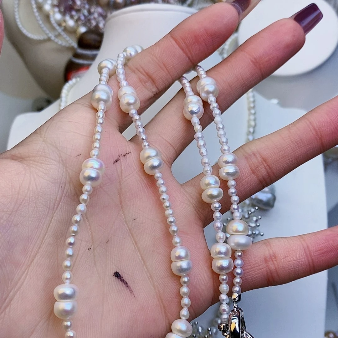 淡水珍珠颈饰银S925镶嵌