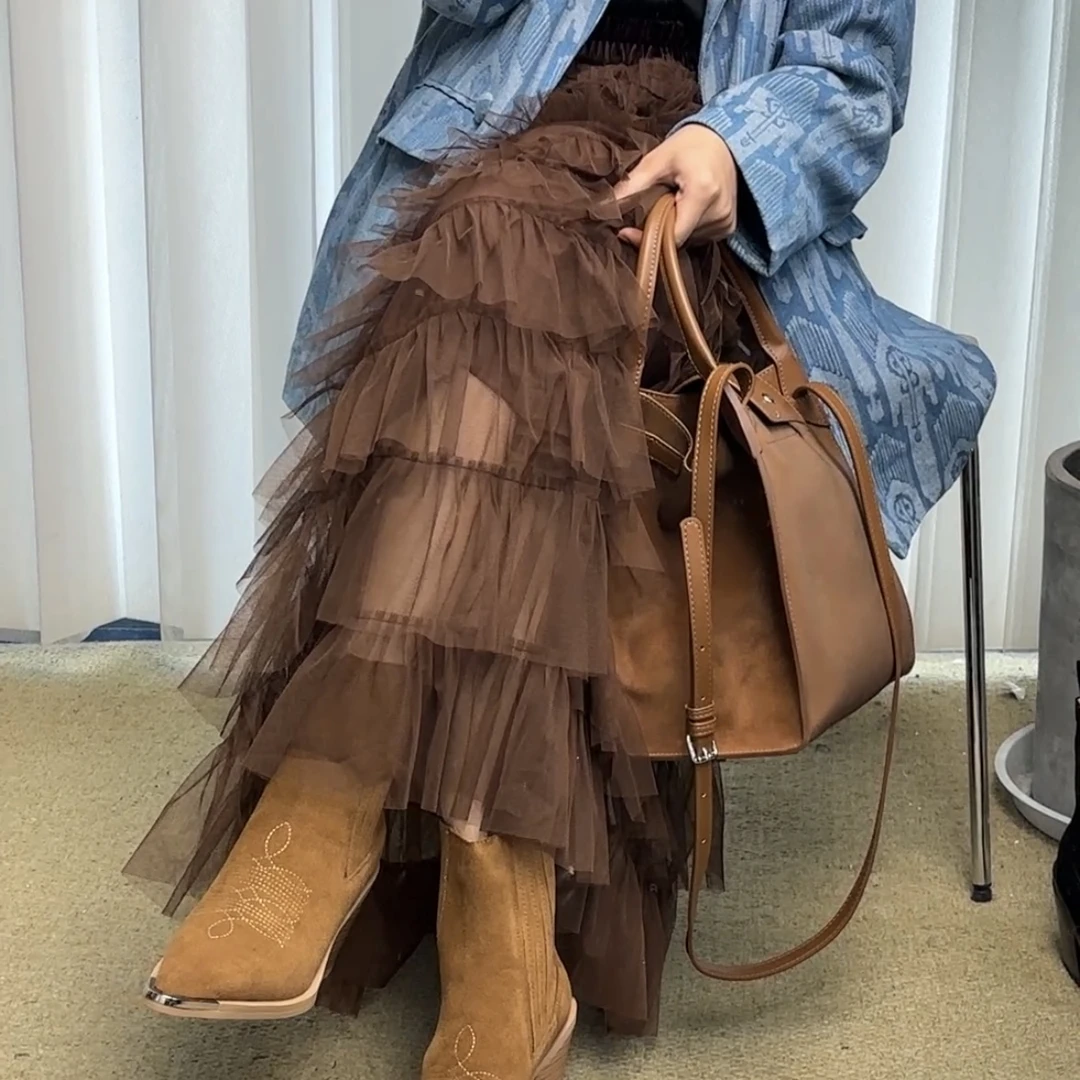 新款长裙半身裙长94裙蛋糕裙YF271