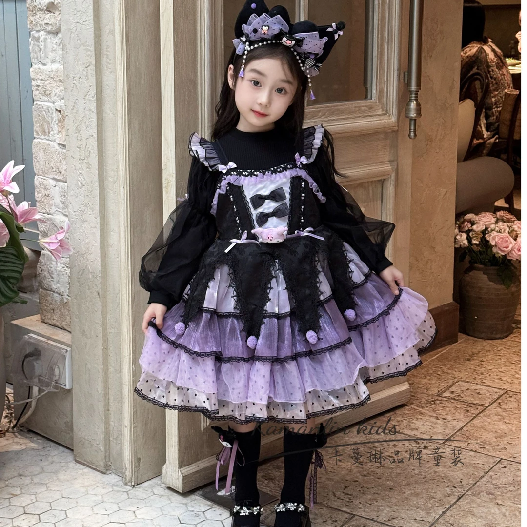 【断码清】库洛米女童公主裙洛丽塔宝宝生日礼物秋季圣诞节女童裙子