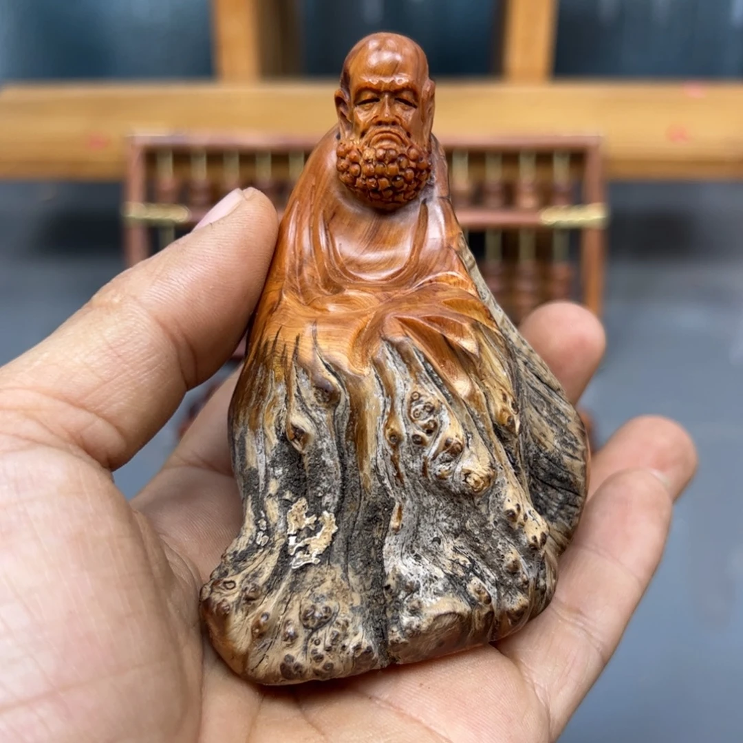 周***木崖柏木摆件手把件
