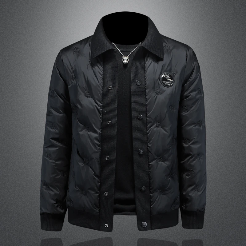 诺顿雷斯冬季男士白鸭绒休闲百搭时尚保暖翻领羽绒服时尚修身外套