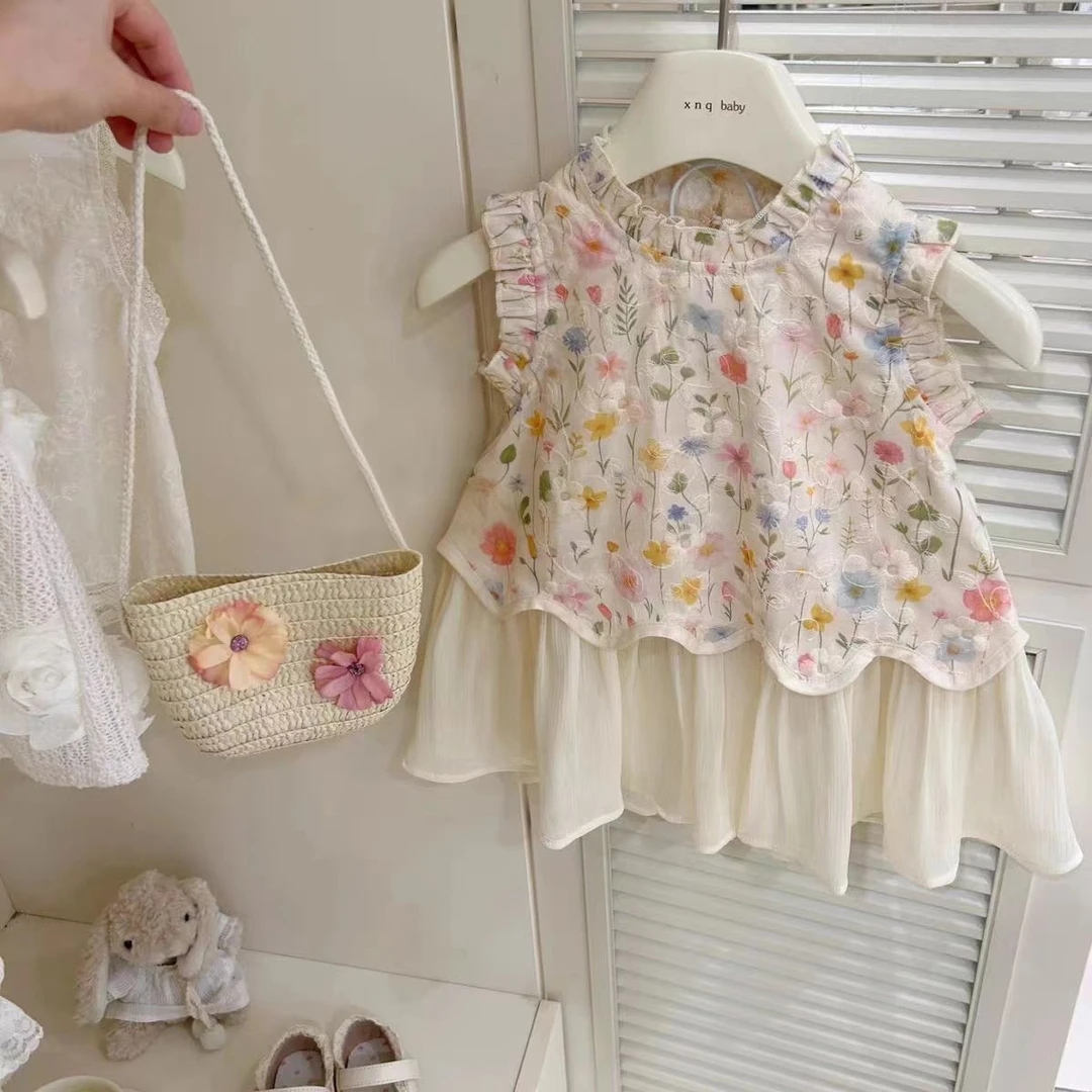 女童2025夏季韩版女宝花朵连衣裙公主裙