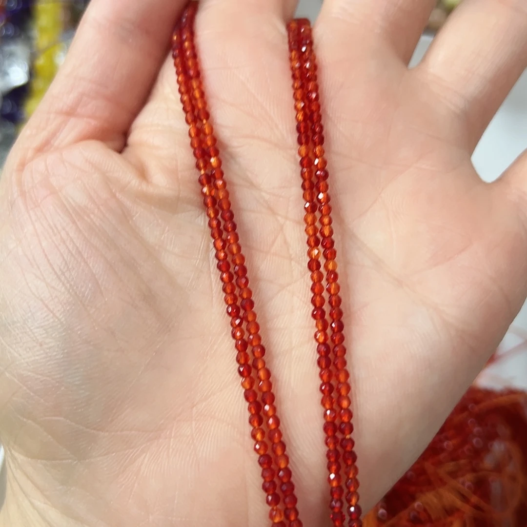 玛瑙/玉髓未镶嵌珠宝半成品，卡2橙石榴石2条