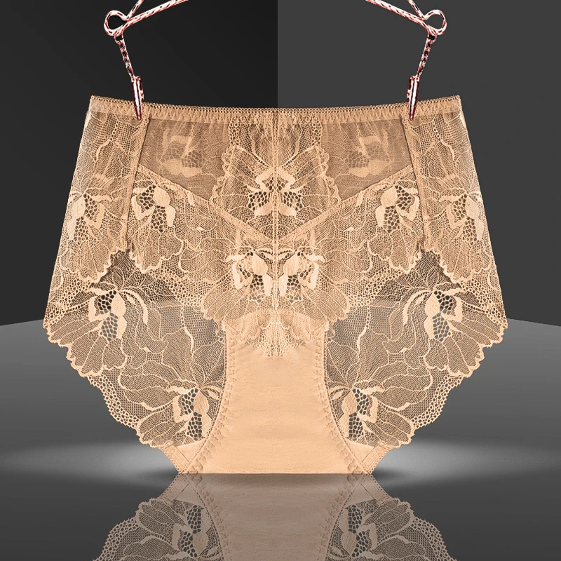 外贸单出口产品蕾丝面料柔软性感透气舒适中高腰女士内裤三角裤