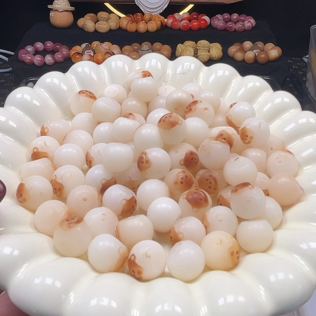 菩提根/象牙果手串卡13炭烧小熊山竹100颗