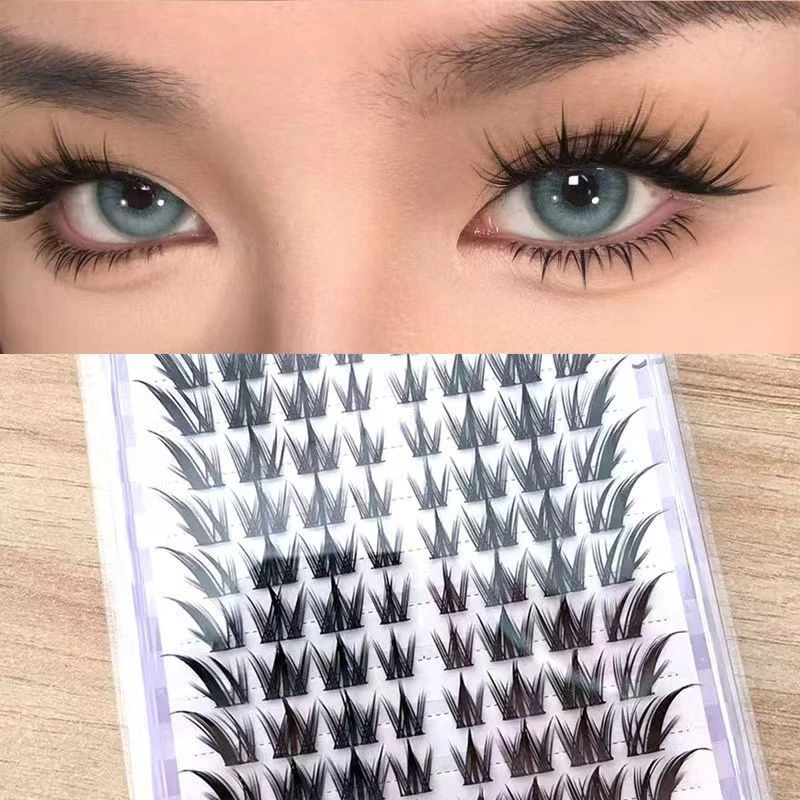 新款大容量狐狸假睫毛睫毛自然逼真分段簇狐系浓密睫书毛漫画眼上