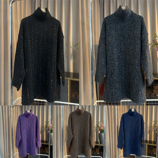 9134（相菲家）高领彩豆毛衣