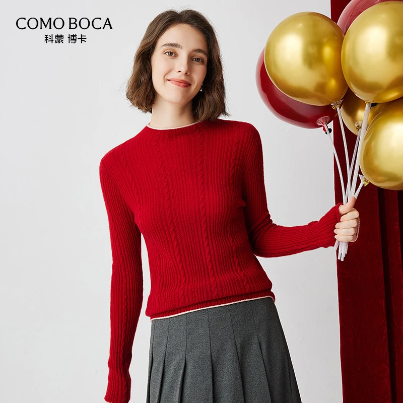 COMOBOCA/科蒙·博卡24秋冬新款打底内搭针织女纯羊绒衫KSS1762