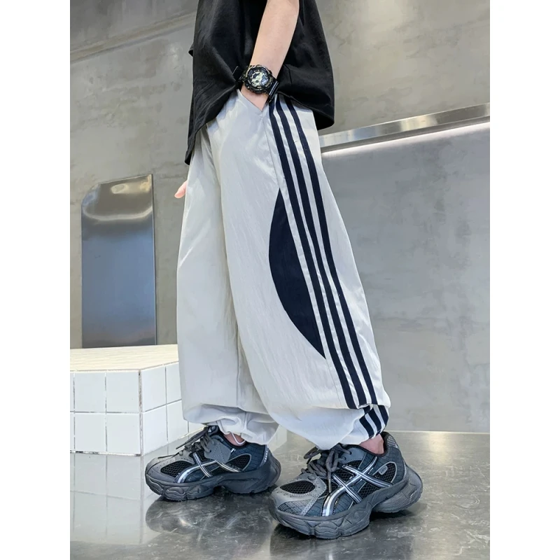 耀选专属男童夏季薄款裤子中大童宽松时髦阔腿裤男孩痞帅防蚊裤潮