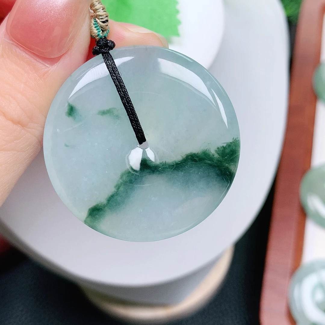 翡翠未镶嵌颈饰平安38-5.5