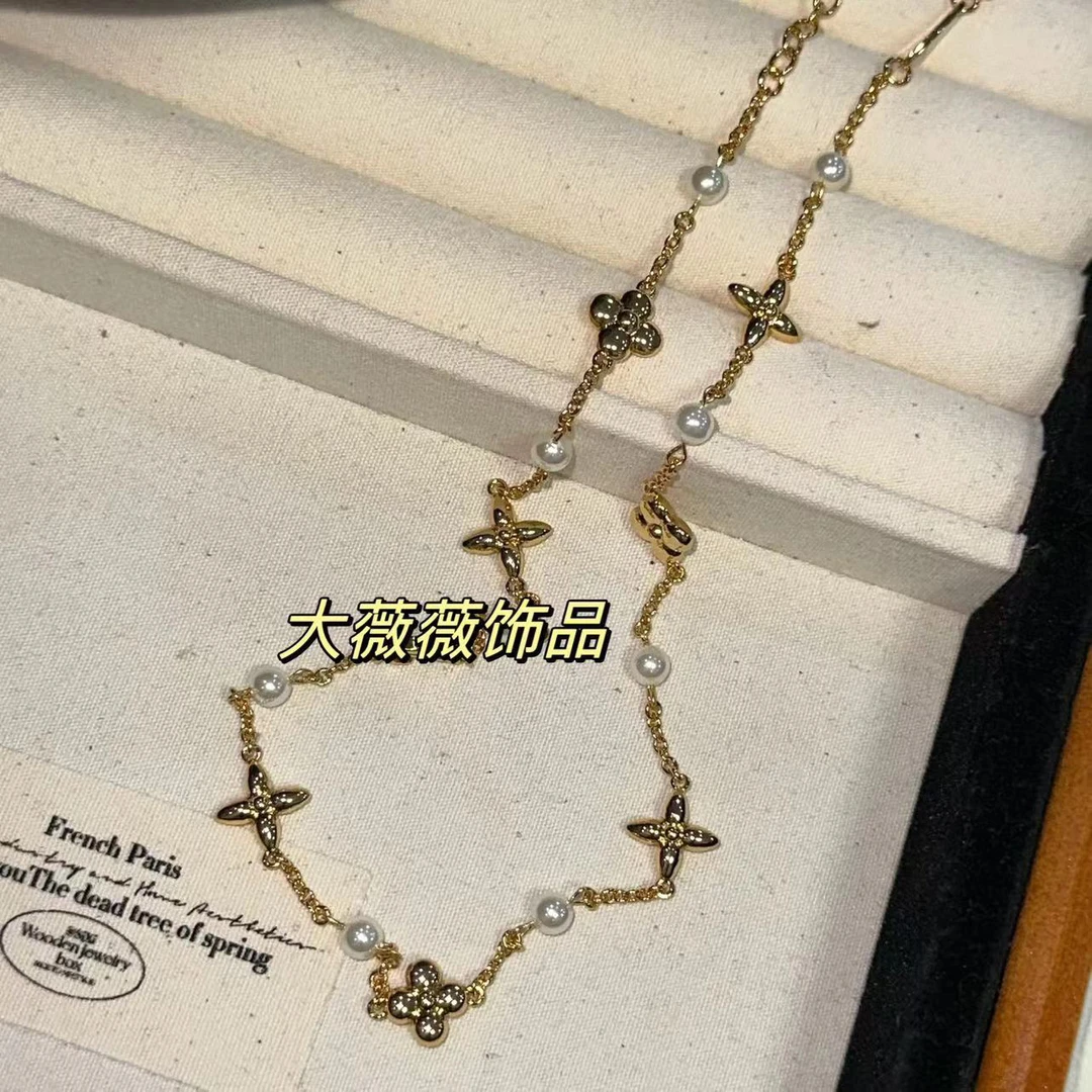 铜合金项链 高级感十字花项链-67083