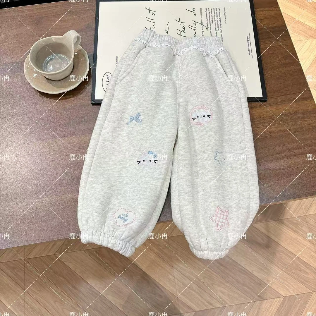 【鹿小冉】冬款女童加厚绒卫裤儿童秋冬百搭休闲裤深秋穿搭6043